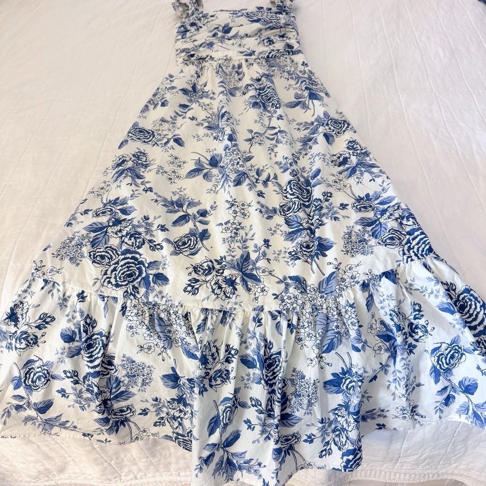 Moon River Women's Dress XS Bloom By Bloom Blue White Floral Maxi Summer $120 - Picture 4 of 10